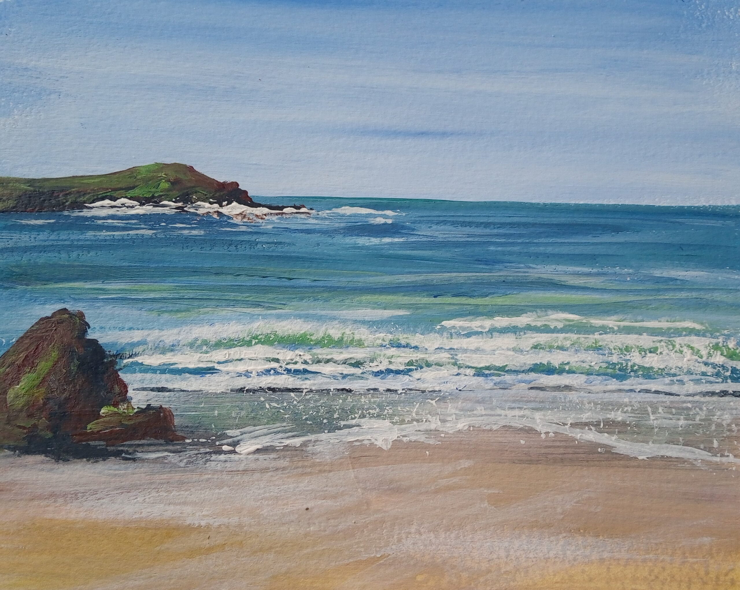 Polzeath Beach shoreline - PRINT